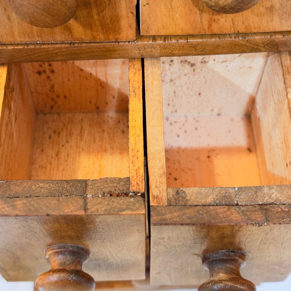 Vintage Wooden Apothecary Spice Chest 7 Drawer Rustic Farmhouse Cabinet Storage - Picture 8 of 16